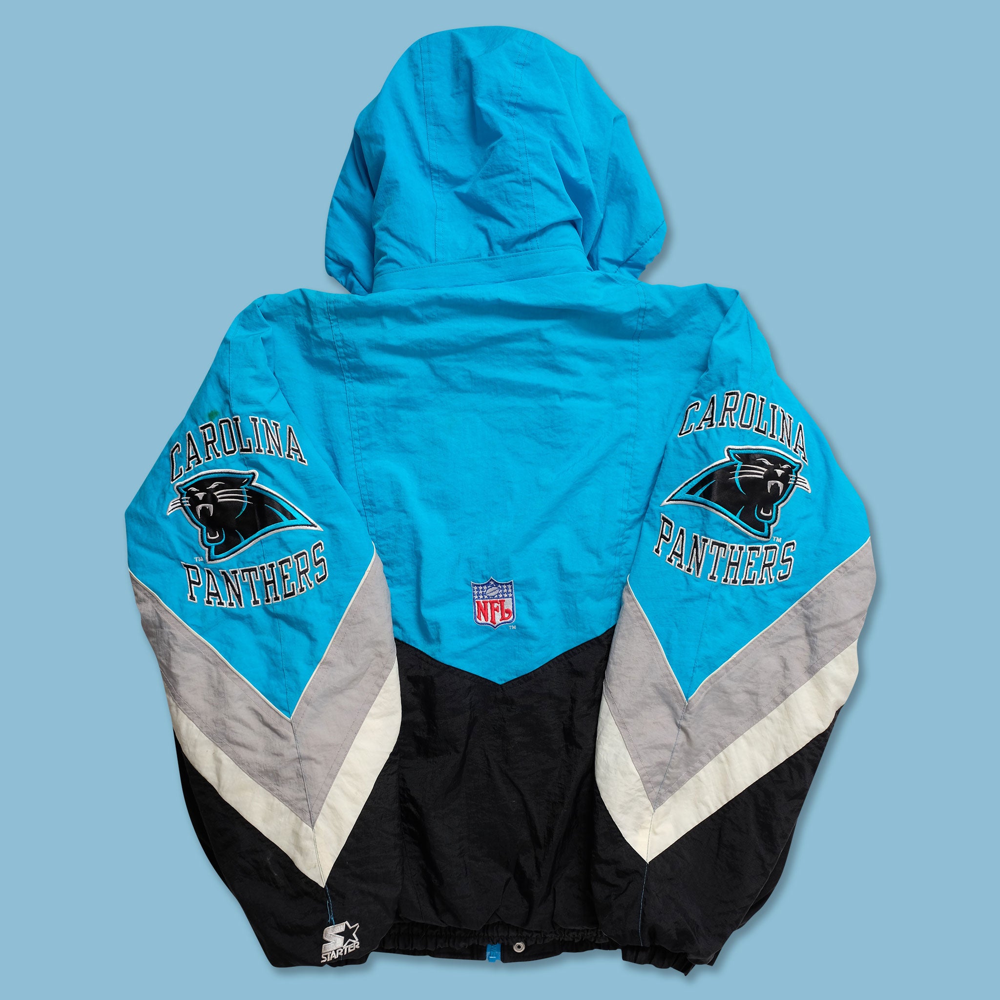 NFL Carolina Panthers ウォームアップジャケット XL 90's Carolina Panthers Vintage Triple Fat Goose Logo Lined