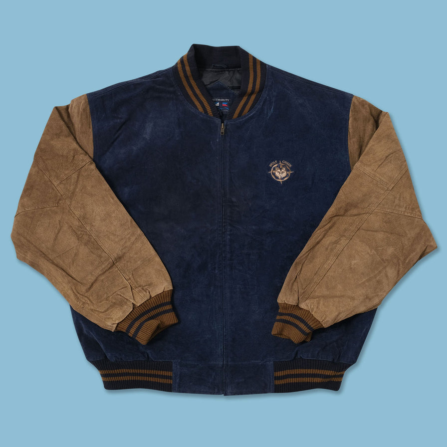Vintage College Suede Leather Jacket XXLarge 