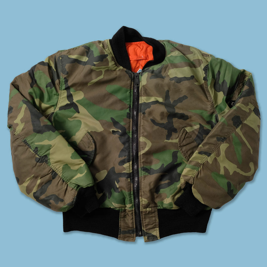 Camo Bomber Jacket Medium - Double Double Vintage