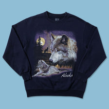 Alaska Wolf Sweater Small - Double Double Vintage