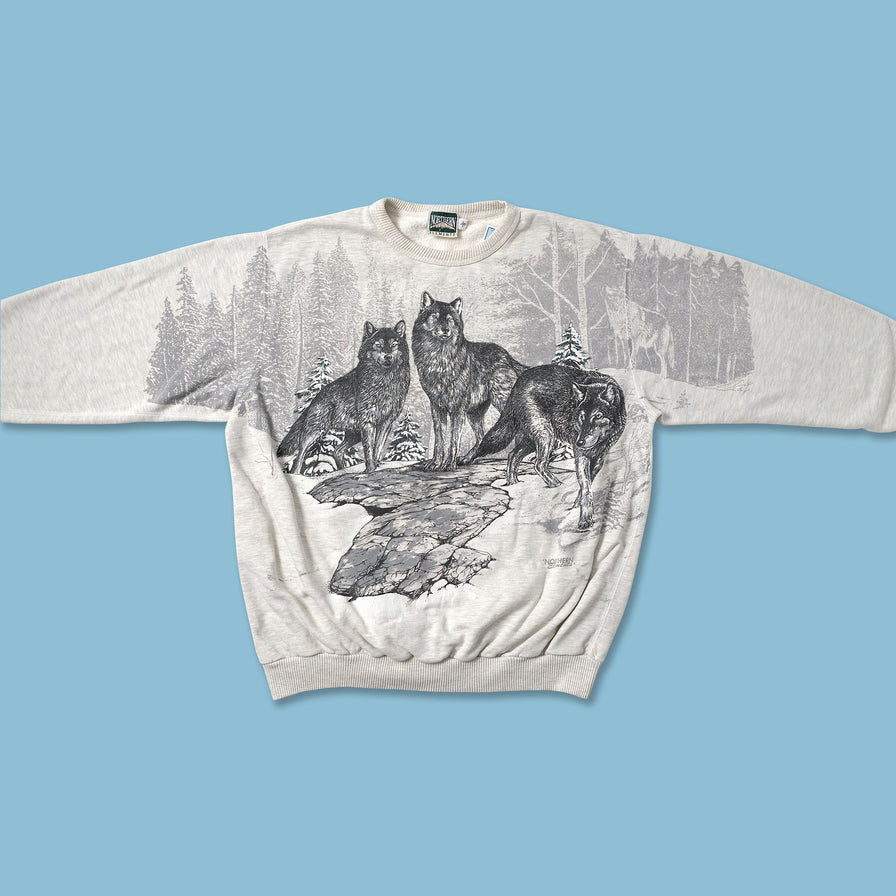 Vintage Wolves Sweater XLarge - Double Double Vintage