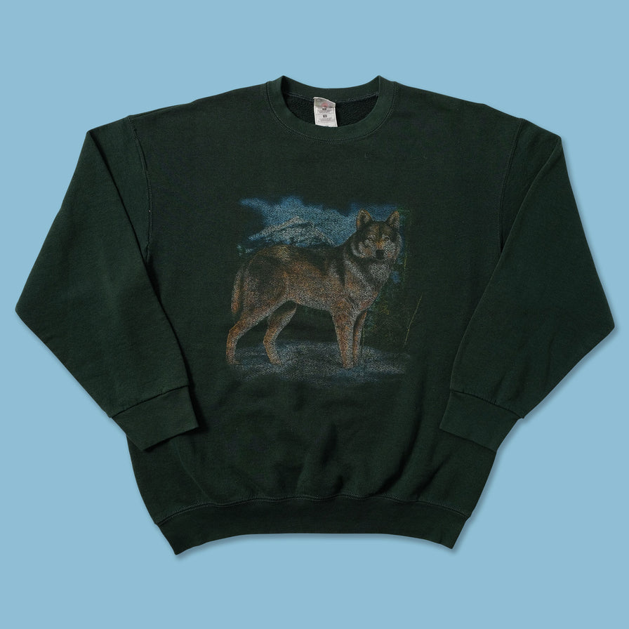 Vintage Wolf Sweater Large - Double Double Vintage