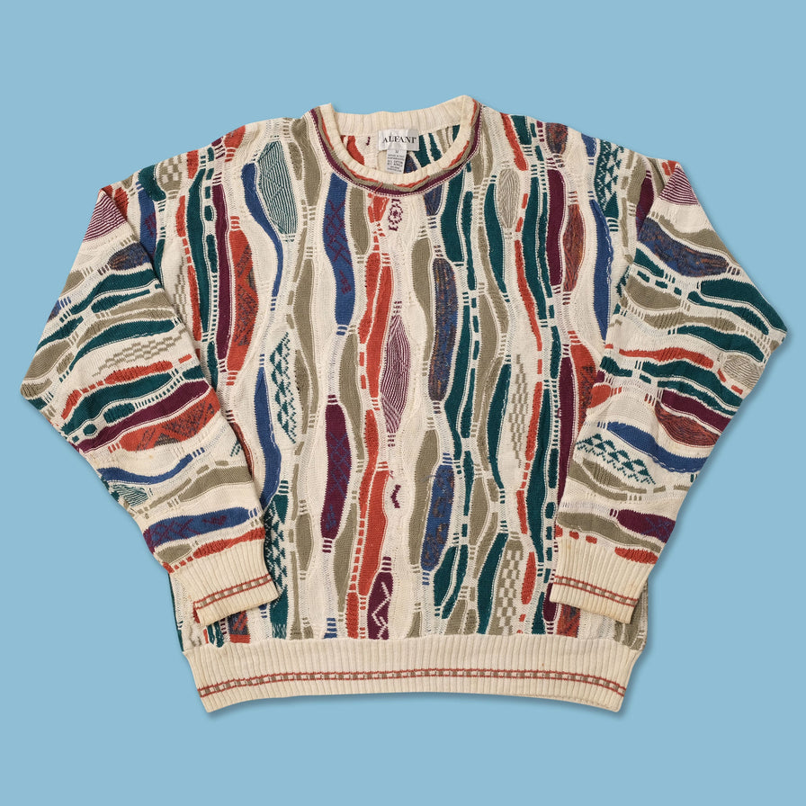Vintage Coogi Style Knit Sweater Medium 