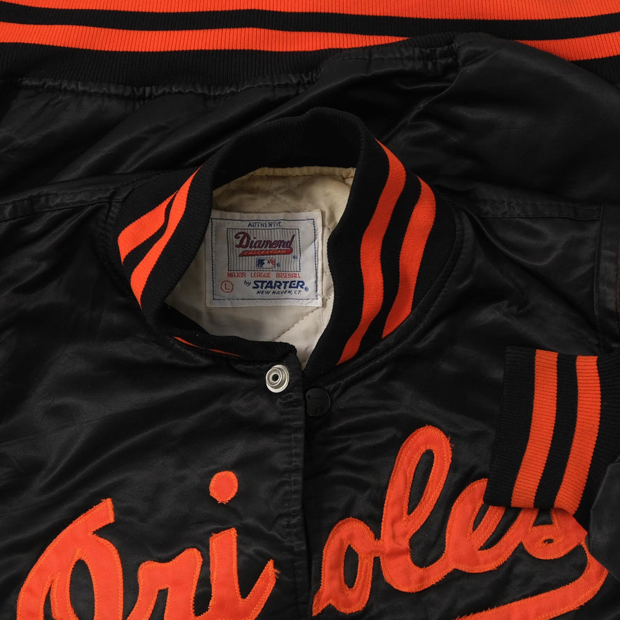 Vintage Starter Baltimore Orioles Satin Bomber Jacket Medium 
