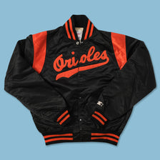 Vintage Starter Baltimore Orioles Satin Bomber Jacket Medium 