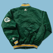 Vintage Starter Greenbay Packers Satin Bomber Jacket Medium 