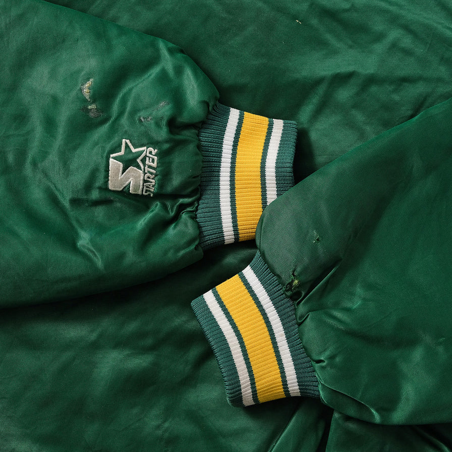 Vintage Starter Greenbay Packers Satin Bomber Jacket Medium 