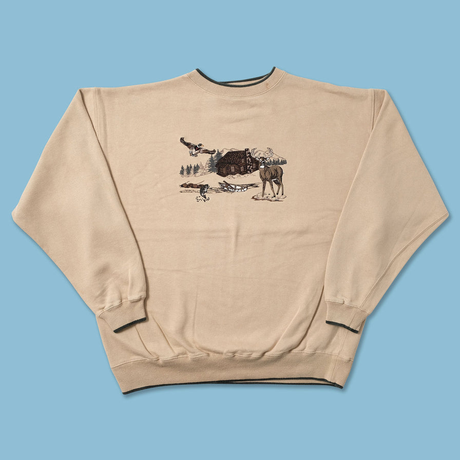 Vintage Nordic Wildlife Sweater XLarge - Double Double Vintage