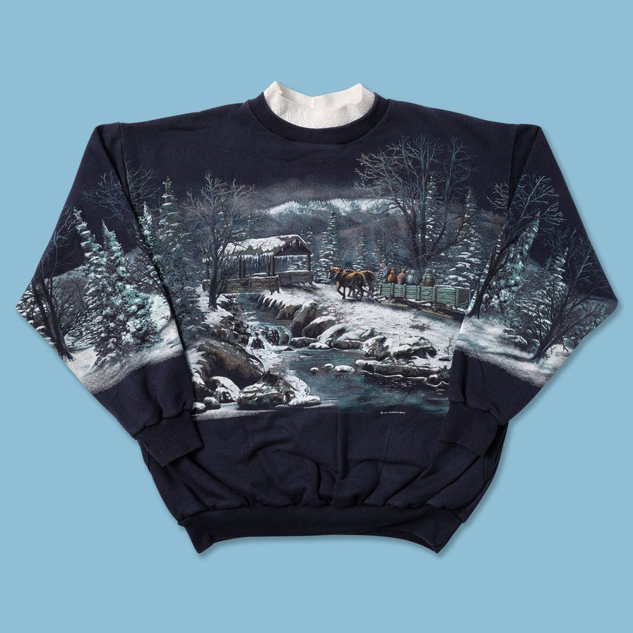 Vintage Nordic Coach Sweater Medium - Double Double Vintage