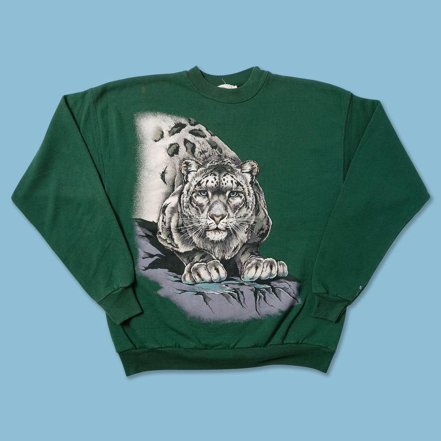 Vintage Snow Leopard Sweater Large - Double Double Vintage