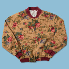 Women's Floral Varsity Jacket Small - Double Double Vintage