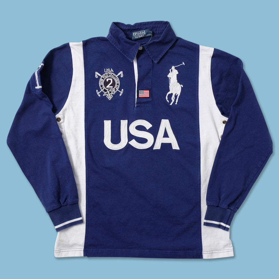 Vintage Polo Ralph Lauren USA Rugby Sweater Small - Double Double Vintage