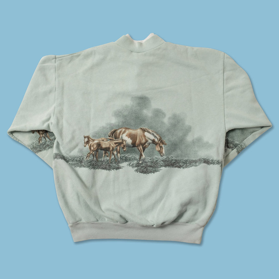 Vintage Women's Horses Sweater Small 
