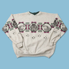 Vintage Wolves Sweater Large 
