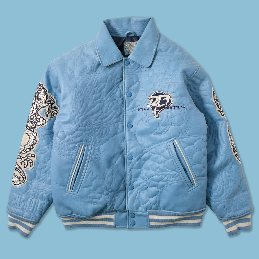 Vintage Raw Blue Varsity Jacket Large 