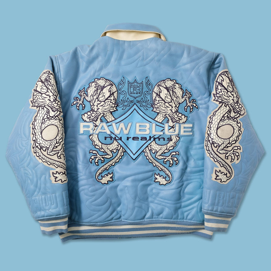 Vintage Raw Blue Varsity Jacket Large 