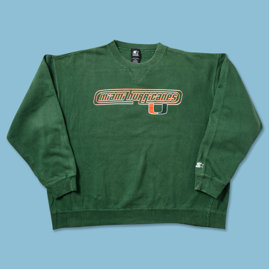 Vintage Starter Miami Hurricanes Sweater XLarge 