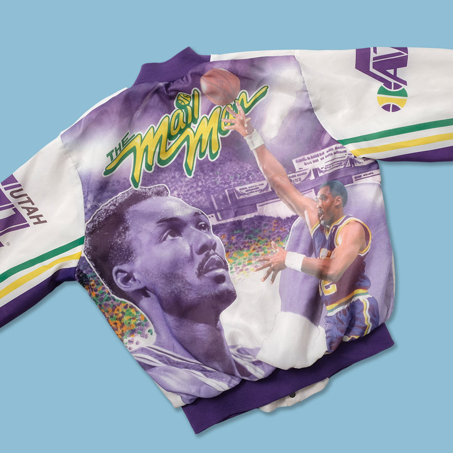 Vintage Karl Malone Utah Jazz Varsity Jacket Small - Double Double Vintage