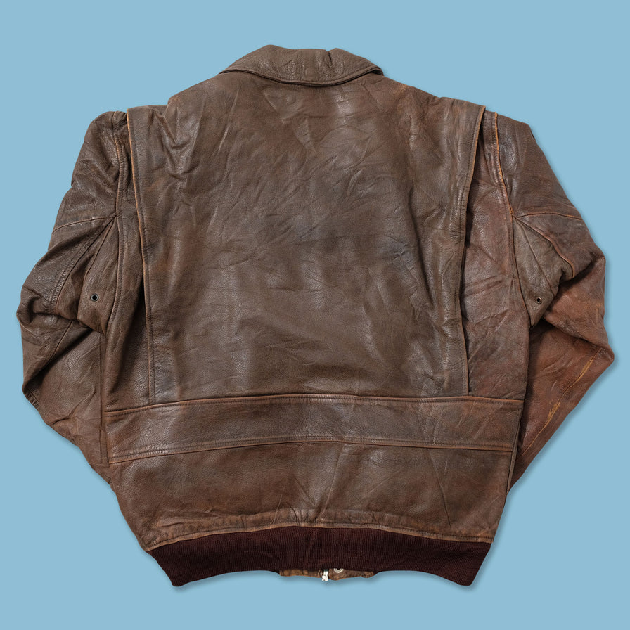 Vintage Leather Flight Jacket Medium - Double Double Vintage