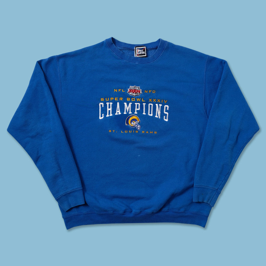 2000 St. Louis Rams Super Bowl Sweater Small - Double Double Vintage
