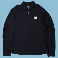Vintage Stüssy Waffle Half Zip Longsleeve - XL