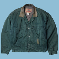 Vintage Diesel 90s Leather Collar Denim Jacket - XL