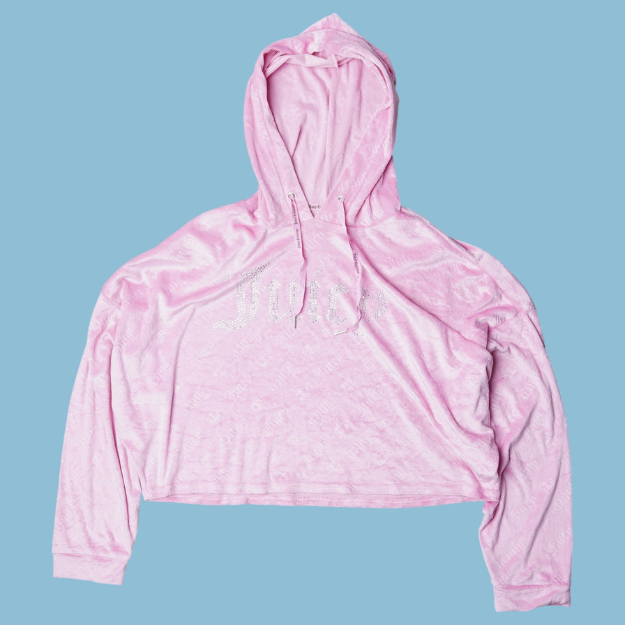 Vintage Juicy Couture Velour Cropped Hoodie - L