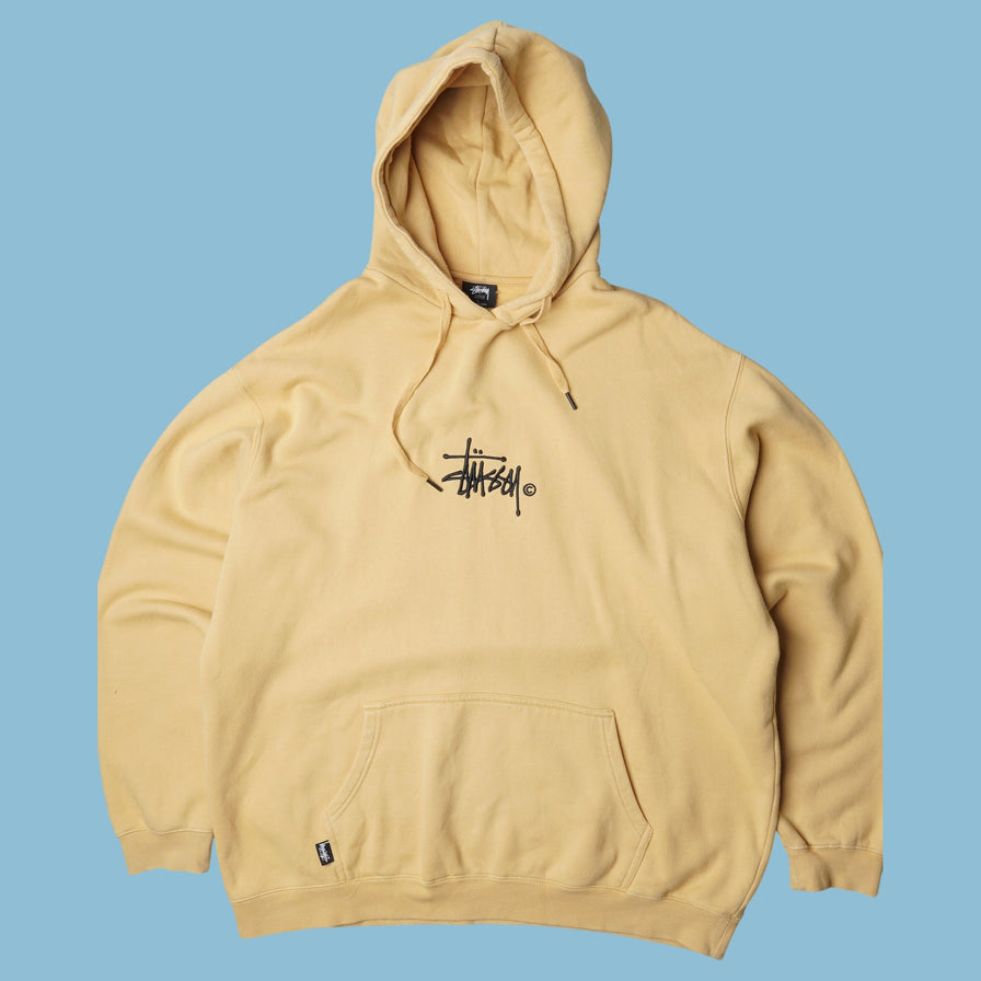 Vintage Stüssy Spellout Logo Hoodie - 2XL