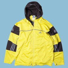 Vintage Adidas 90s Trainingsjacke mit Kapuze - L