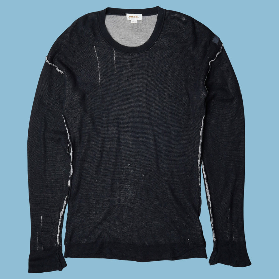 Vintage Diesel 2000s Distressed Knit Longsleeve - L