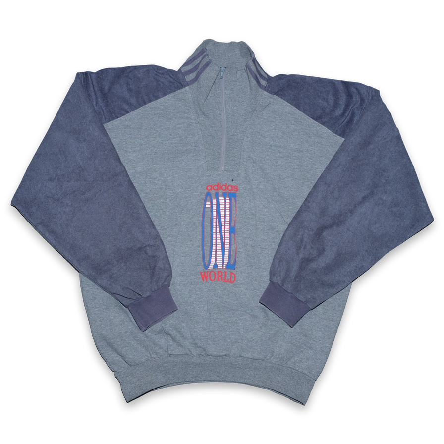 Vintage adidas One World Q-Zip Sweater Small / Medium - Double Double Vintage