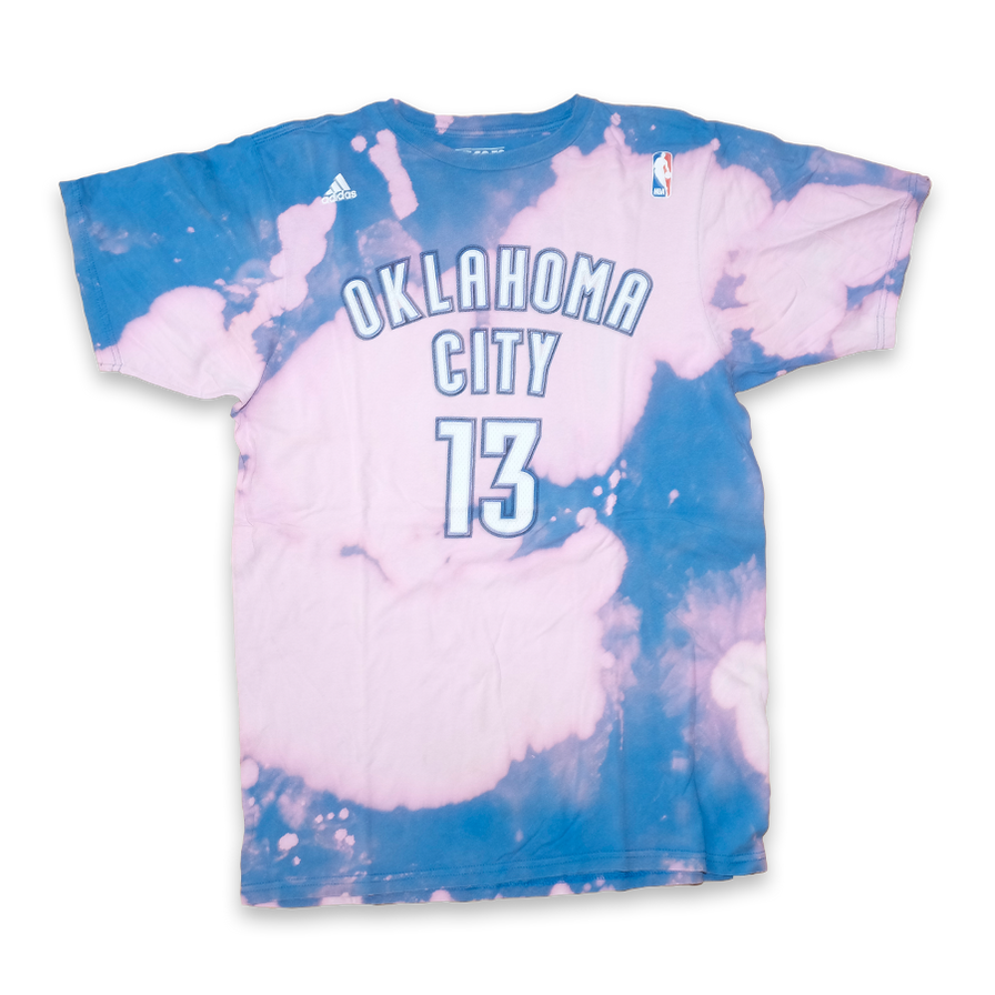adidas James Harden OKC Bleach T-Shirt Large - Double Double Vintage