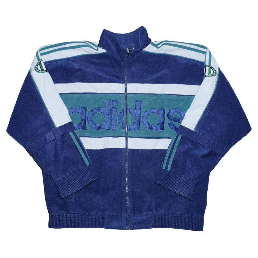 Vintage adidas Velour Track Jacket Large / XLarge - Double Double Vintage