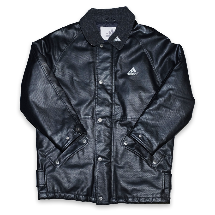 Vintage adidas Leather Coach Jacket Large