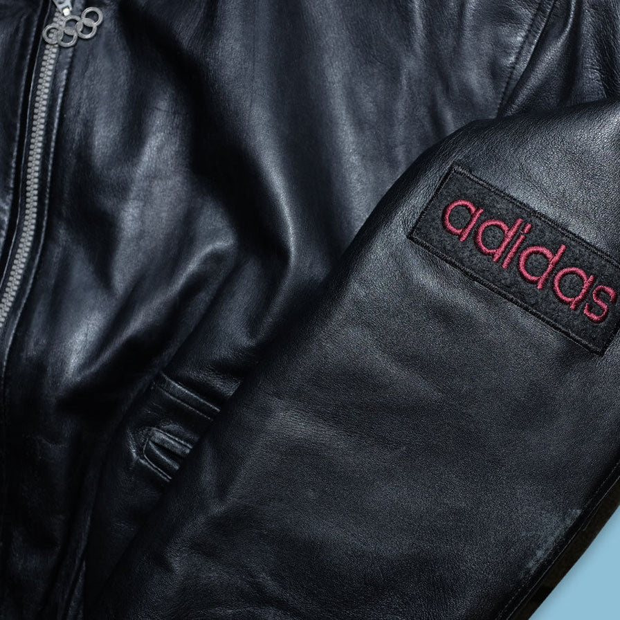 Vintage adidas Olympic Games 1960 Leather Jacket Large - Double Double Vintage