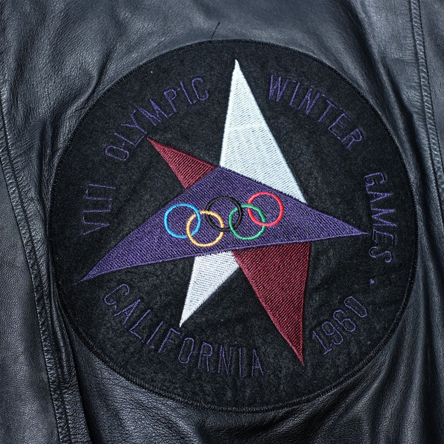 Vintage adidas Olympic Games 1960 Leather Jacket Large - Double Double Vintage