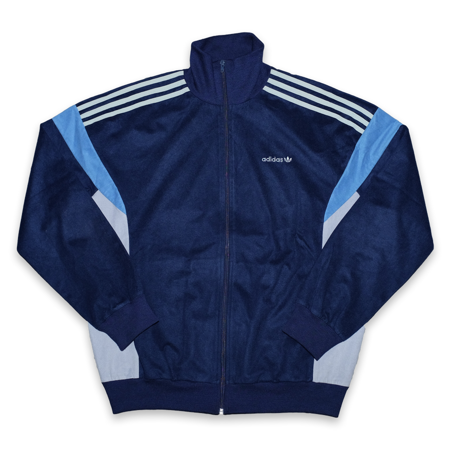 Vintage adidas Velour Track Jacket Large - Double Double Vintage