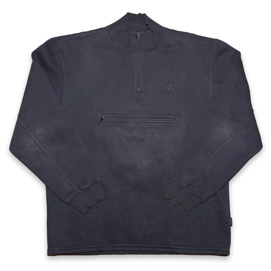 Vintage adidas Q-Zip Sweater Large - Double Double Vintage