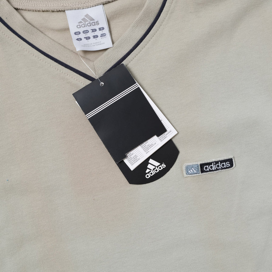 Vintage Deadstock adidas V-Neck T-Shirt Small