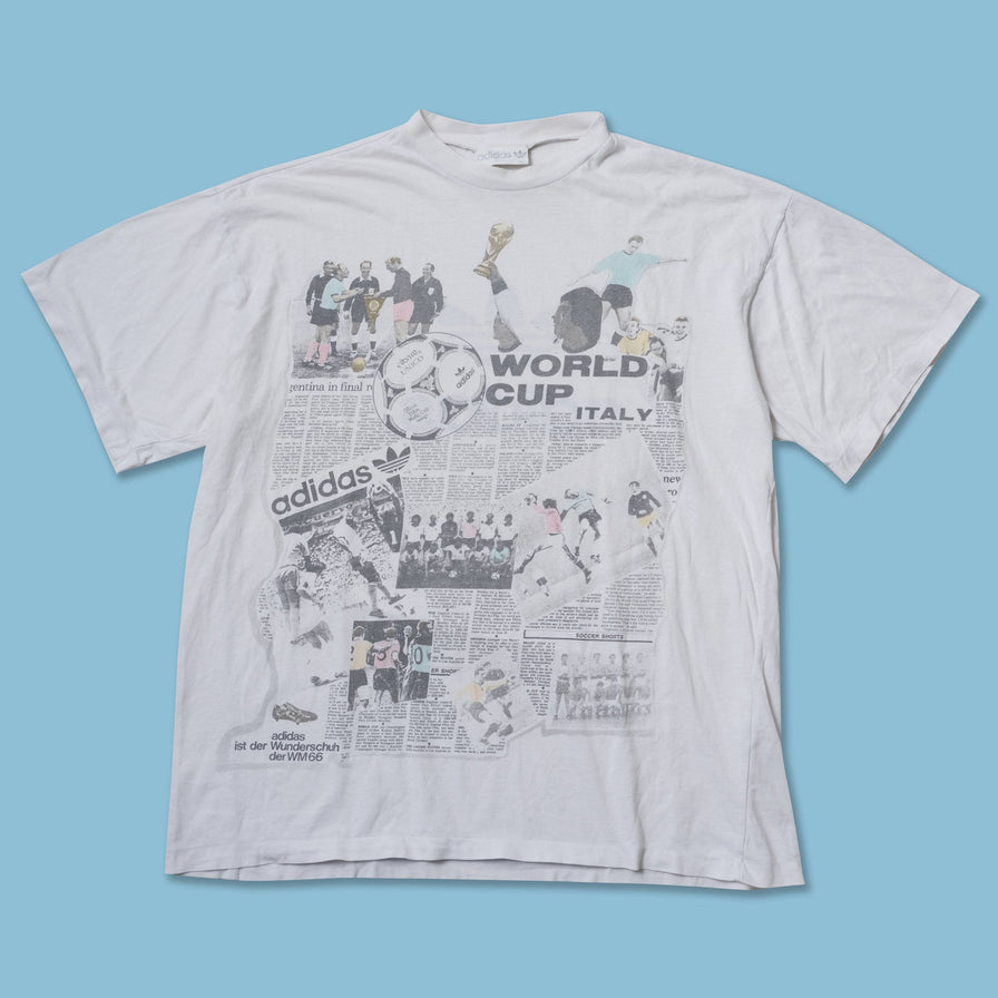 Vintage 1990 adidas World Cup Italy T-Shirt Large
