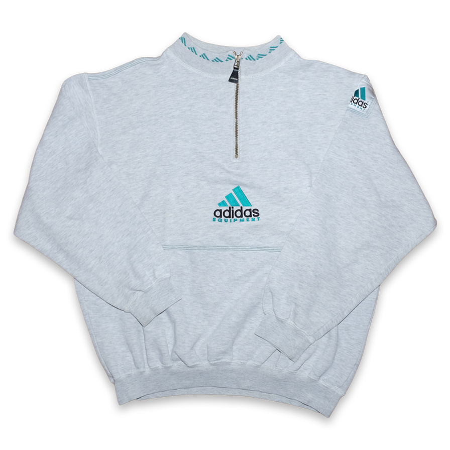 Vintage adidas Equipment Half Zip Sweatshirt Large - Double Double Vintage