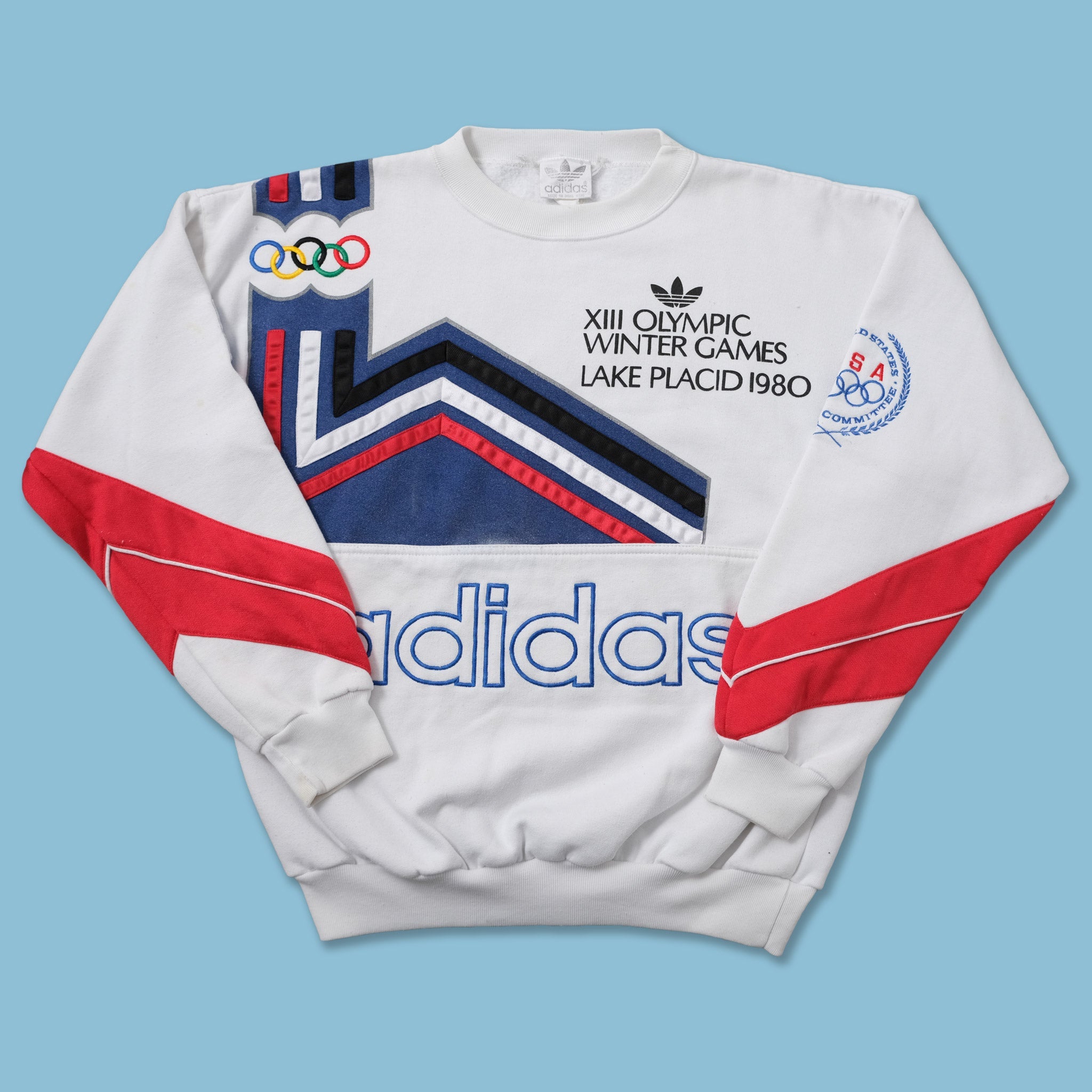 Vintage 80s Adidas Lake Placid Olympic Sweater kaufen – Double 