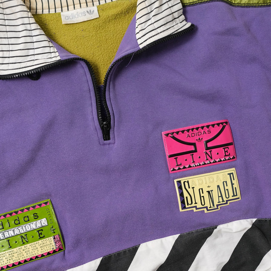 Vintage adidas International Line Q-Zip Sweater Large
