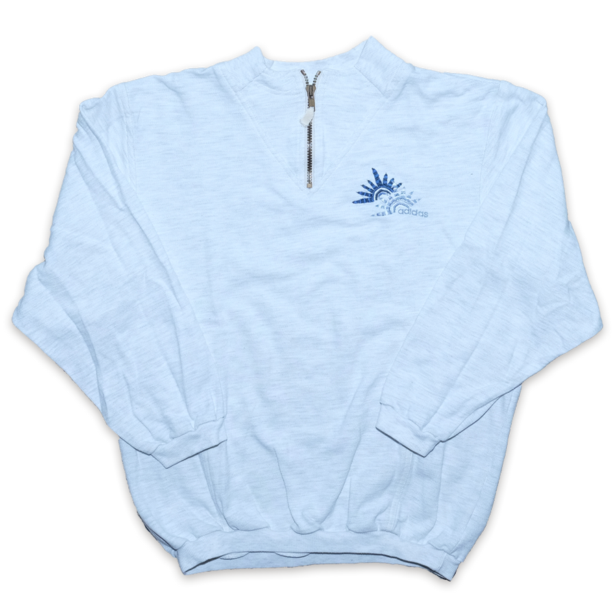 Vintage adidas Womens Q-Zip Sweater Medium / Large (wmns) - Double Double Vintage