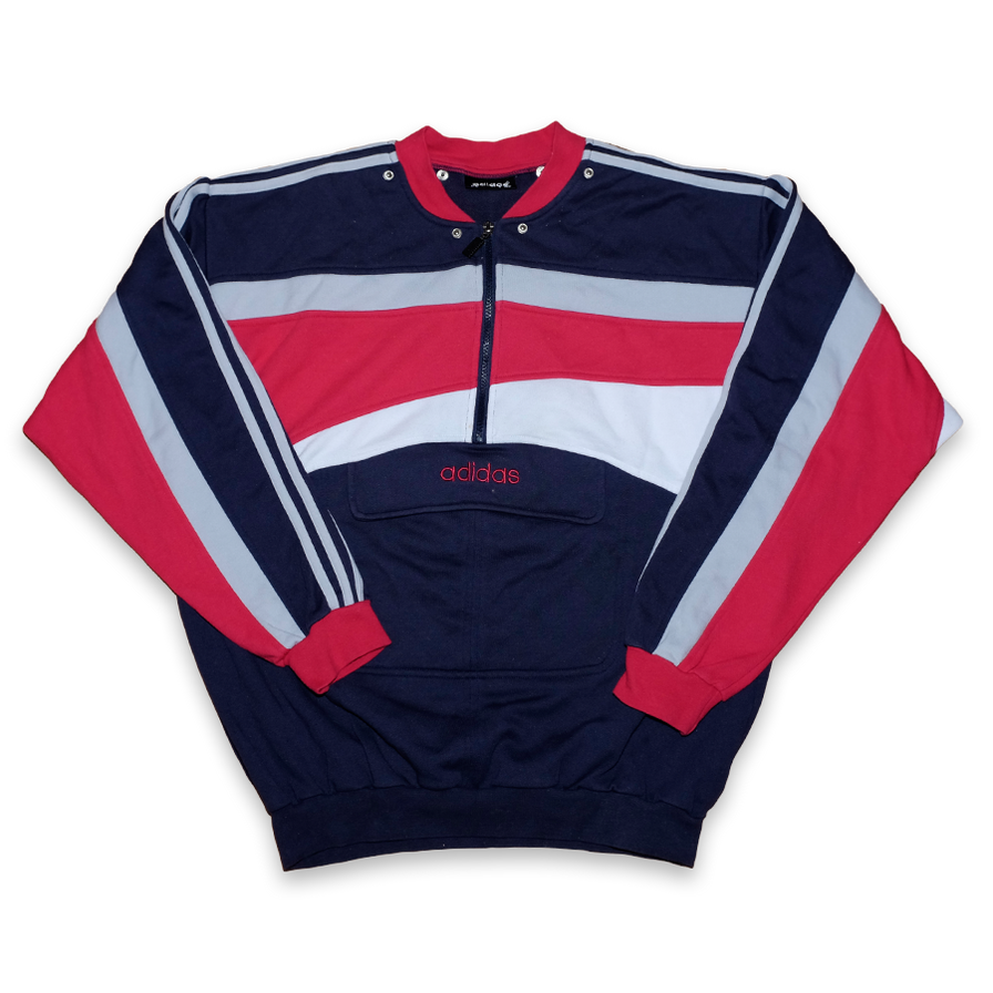 Vintage adidas Team Half Zip Sweatshirt Medium - Double Double Vintage