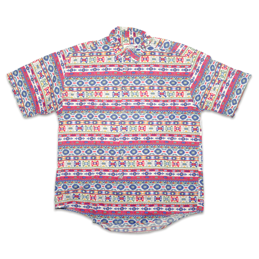 Vintage Aztec Pattern Shirt XLarge - Double Double Vintage