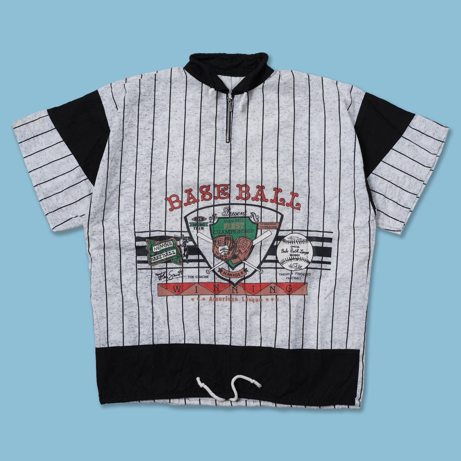 Vintage Baseball Q-Zip T-Shirt Large