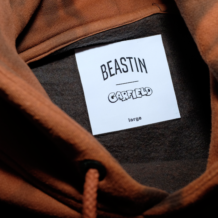Beastin Garfield Hoody Bleach Large - Double Double Vintage