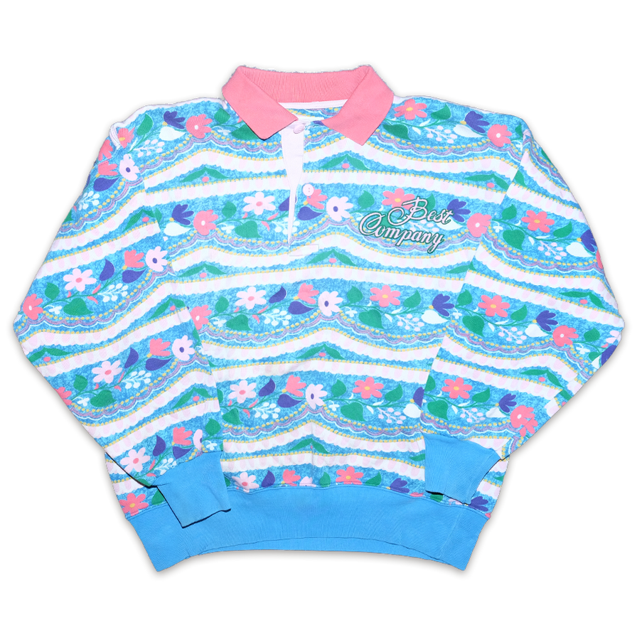 Rare Vintage Best Company Floral Sweater M (wmns) - Double Double Vintage