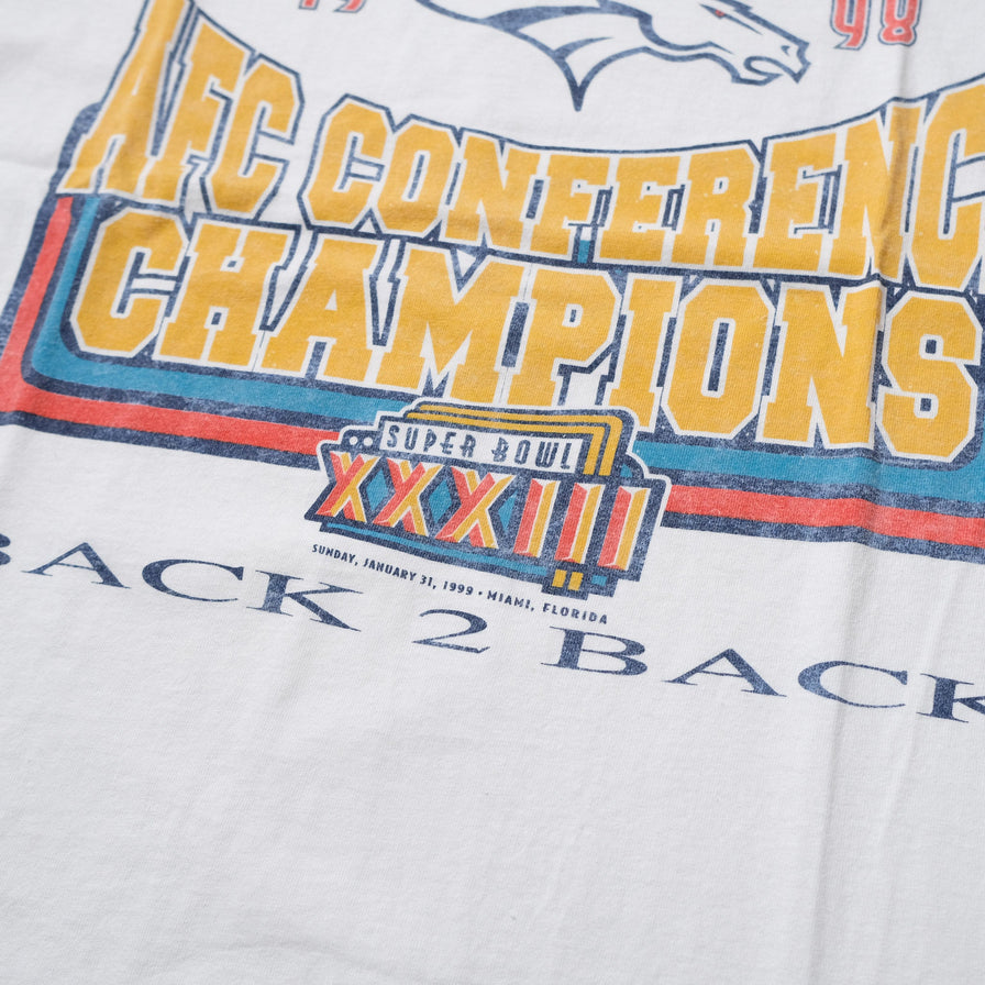 Vintage 1998 Denver Broncos AFC Champions T-Shirt XLarge